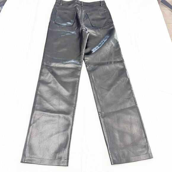 Wilfred Faux Leather Straight Leg Polyurethane Dress Pant Black Size 4 - Picture 3 of 8